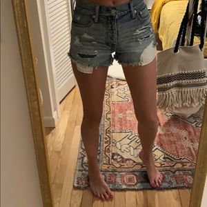 AE High-Rise Distressed Denim Shorts